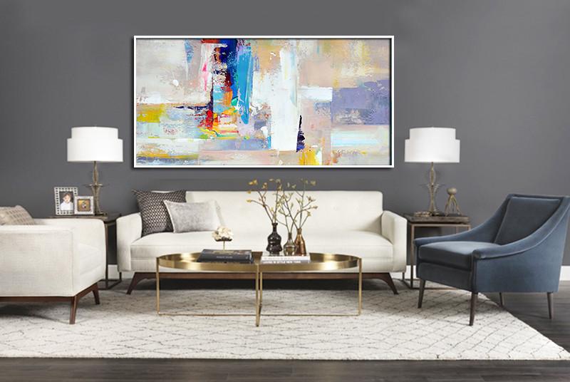 Panoramic Palette Knife Contemporary Art #L4D - Click Image to Close